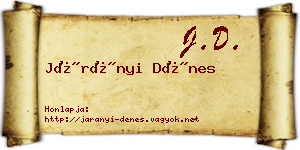 Járányi Dénes névjegykártya