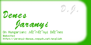 denes jaranyi business card